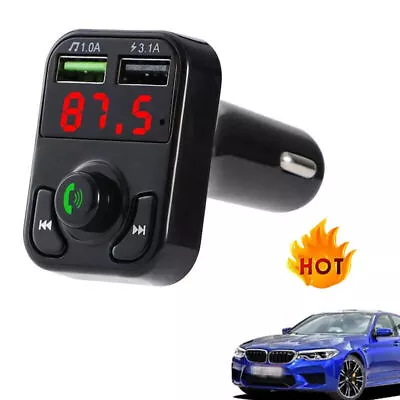 Bluetooth 5.0 Wireless Car FM Transmitter MP3 Charger USB Car Cigarette Lighter • £5.99