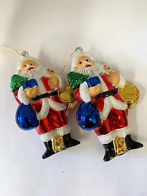 Set Of 4 Classic Red Father Christmas Hanging Christmas Tree Decorations • £10