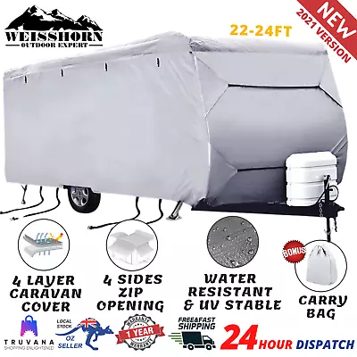 Caravan Cover Heavy Duty 16-18ft 4 Layer Waterproof Campervan Camper Pop Top UV • $140.38