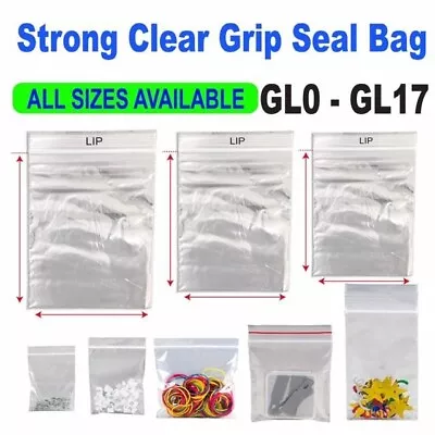 GRIP SEAL BAGS Polythene Poly Plastic Zip Lock Self Resealable Clear *All Sizes* • £189.98