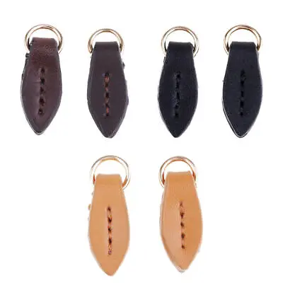 2 Pieces Leaf Leather Zipper Pull Tabs Puller Fixer Replacements For Suitcase • $13.70