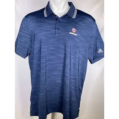 USA Volleyball Adidas Heather Blue Olympic Team Polo Shirt Men's XL • $39.99