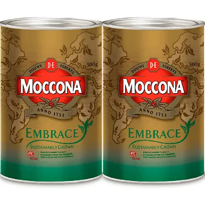 NEW 2x Moccona Embrace Instant Coffee Sustainably Grown 500g Can • $80.39