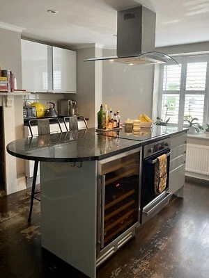 £990 • Buy Wren Kitchen White Gloss With Black Granite Worktops