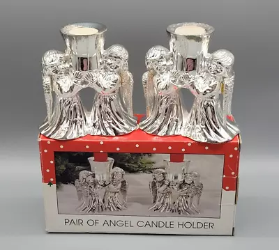 2 Vtg International Silver Company Angel Cherub Taper Candle Holder Silverplated • $11.95