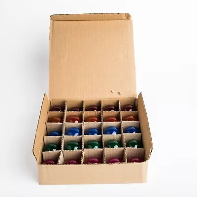 Box Of 25 G50 Assorted Colored 2  7W C7 E 12 Base String Light Replacement Bulbs • $22.95