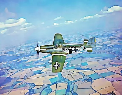 P51 Mustang WW2 Invasion Stripes New 8 X 10 Art Print - Limited Edition Of 10 • $8.02