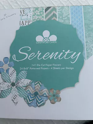 Serenity Patterned Papers And Die Cut Paper Flowers (2 Packs) • £4