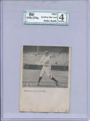 1931 Spalding Babe Ruth Oversized Flip Card In 'vintage Grading' Slab • $87