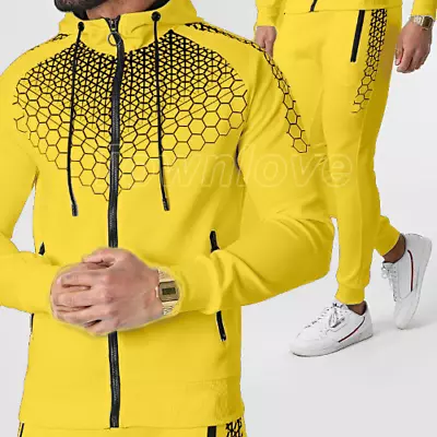 Men's Tracksuits Spring Jacket+Jogging Pants 2 Piece Set Sportswear Sweat Suits • $27.15