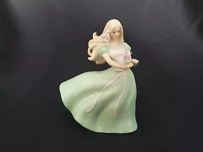 Girl With Rose In Outstretched Arms - Enesco Figurine - 5 1/2  Tall Ok Cond 1988 • $24.85