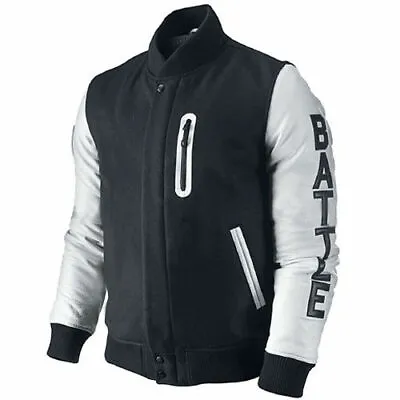 Kobe Destroyer XXIV Battle Michael B Jordan Leather Sleeves Bomber Jacket Coat • $99.99