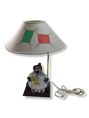 Vintage ZINO ZAMPIVA CLOWN CERAMIC SCULPTURE TABLE LAMP Italy Art Light Circus • $99.99