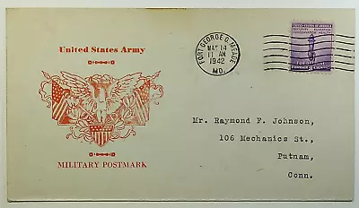1942 WWII US Army Fort George G. Meade Military Postmark Patriotic Cover SC #901 • $7.25