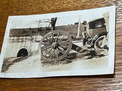 Antique Photograph Civil War Canon Monument Gettysburg Pa? Car Town • $10.80