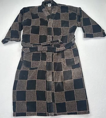 Puritan Adult Bathrobe One Size First Most Brown Black Checkered • $29.95