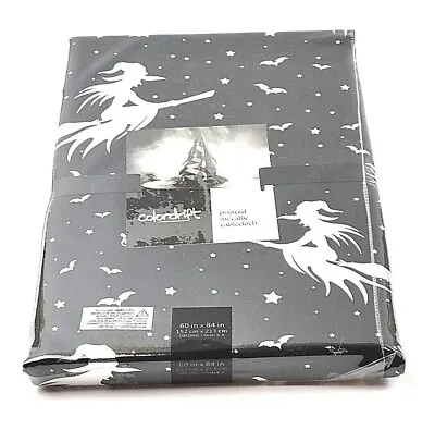 Colordrift Silver Metallic Witching Hour Black Tablecloth Halloween 60  X 84  • $34.95