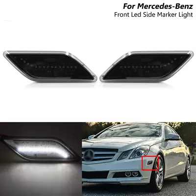 2x Smoked White LED Front Side Marker Light For 10-13 Mercedes Benz W212 E-Class • $35.99