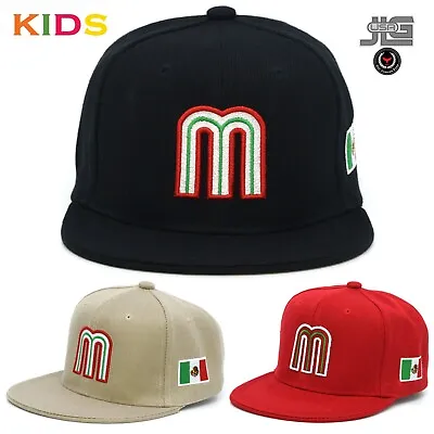 Mexico Youth Kids Snapback Hats Junior Boys Mexico Flag Toddler Embroidery Caps • $19.99