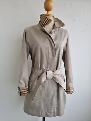 £62 • Buy BEAUTIFUL Womens BURBERRY Trench Coat Classic Nova Check Size 12/14 Medium