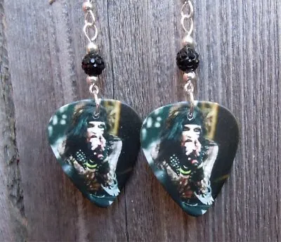 $6 • Buy Black Veil Brides Andy Biersack Guitar Pick Earrings With Black Pave Beads