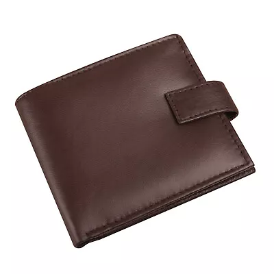 Mens Slim Leather Wallet RFID Blocking Credit ID Card Holder Zipper Coin Pocket • £6.99