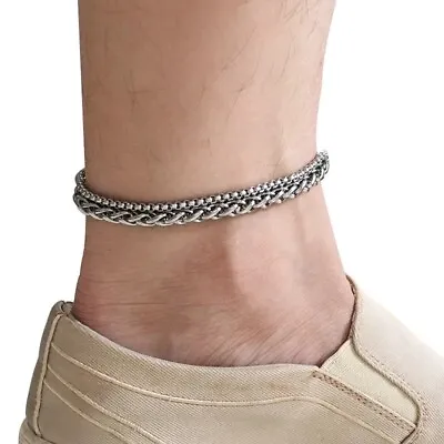 Anklet Bracelet Stainless Steel Anklets For Men Women Beach Foor Leg Chain 2024 • $6.99