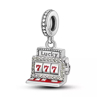 Lucky Jackpot 777 Casino Slot Machine Vegas Charm Genuine Sterling Silver 925 • £14.99