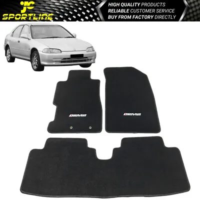 Fits 01-05 Honda Civic EM2 Logo Black Nylon Front Rear Floor Mats • $47.99