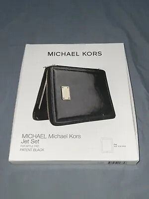 Michael Kors IPad Case Leather Jet Set Tablet Bag Patent Black NEW • £66.49