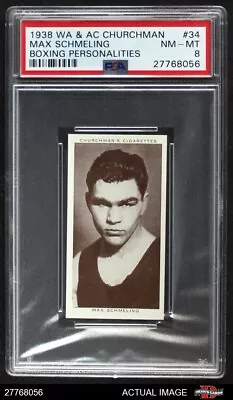 1938 W.A. & A.C. Churchman #34 Max Schmeling PSA 8 - NM/MT 18A 00 0280 • $130