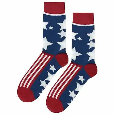 NWT Simple American Flag Dress Socks Novelty Men 8-12 Crazy Fun Sockfly • $8.99