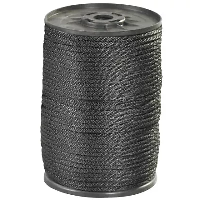 Black Solid Braided Nylon Rope - 1/4  X 1150 Lb Single Roll • $84.25