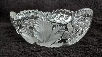 EAPG Millersburg Frosted Hobstar And Feather Small Berry Bowl • $35.99