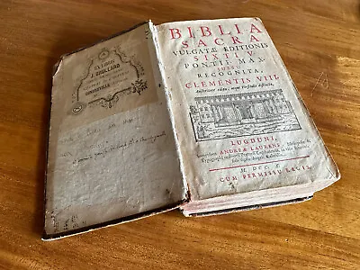 Biblia Sacra Vulgatae Edtionis Sixti V Pontif. Max... Clementis VIII 1710 • $195