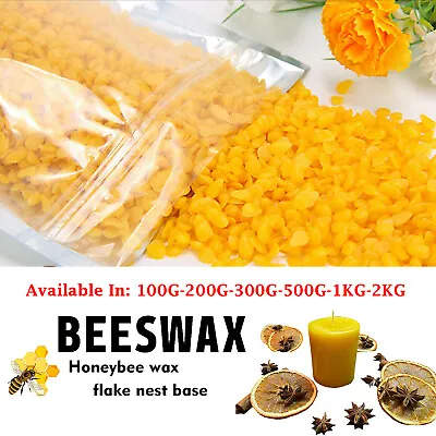 100G-5KG/Bag Organic Yellow Beeswax Pellets Pure Bee Wax No Add Easy Melt UK • £3.20