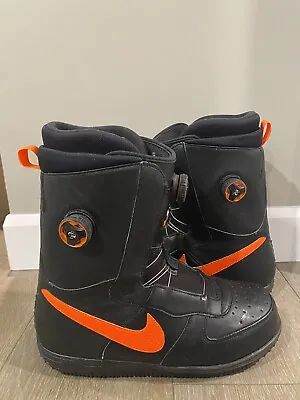 Nike Zoom Force 1 X BOA  Snowboard Boots Black / Orange Double BOA  Size 13 US • $362.37