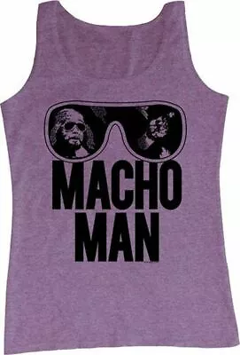 Adult WWE World Wrestling Entertainment Old School Macho Man Glasses Purple Tank • $22.95