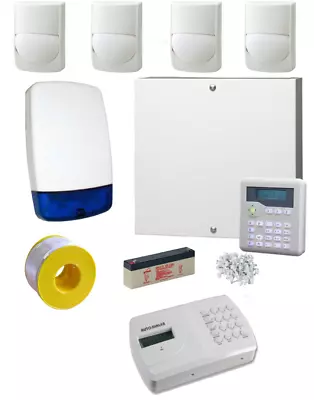£289.99 • Buy Wired Burglar Alarm System PROFESSIONAL Kit LCD Keypad QUAD PIRs + Dialler