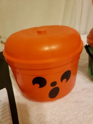 1986 McDonalds Halloween Bucket Orange Pumpkin Happy Meal Pail Hard To Find Face • $25