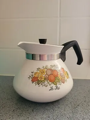 Vintage Corning Ware  The Spice Of Life  Enamel Lidded Coffee/Hot Water Pot Jug • $30