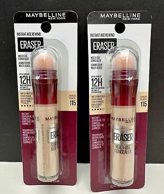 X2 Maybelline New York Eraser Instant Age Rewind Shade 115 Medium Coverage • $17.98