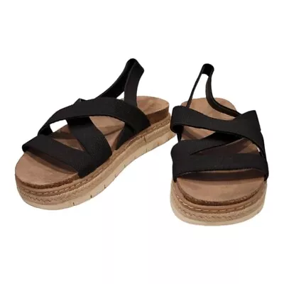 Madden Girl Women's Size 7.5 Black Comfortable Fabric Stretch Strap Sandals  • $18