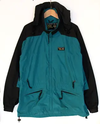 Mountain Hardware Jacket Men's L Blue Ski Windbreaker Packable Hood 90's Look • $37.99