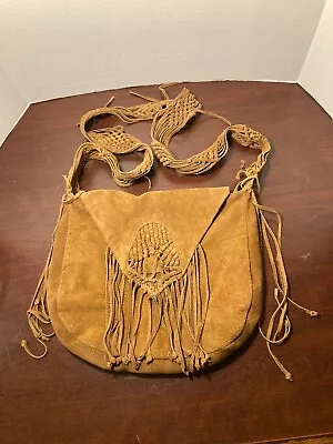 Brown Fringed Shoulder Strap Ecote Purse • $24