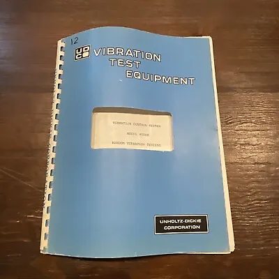 Unholtz-Dickie Model 400AT Vibration Control System Random Vibration Testing • $15.77