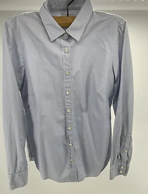 J.Crew Haberdashery Long Sleeve Shirt Blue/White Striped Size S • $12.99