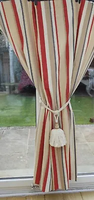 £85 • Buy Lovely Laura Ashley Awning Stripe Curtains 