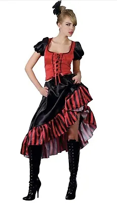 Ladies Western Saloon Girl Fancy Dress Costume Womens Saloon Outfit By Wicked M • £13.95