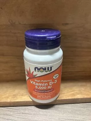 Now Foods - High Potency Vitamin D-3 5000 IU 240 Softgels Exp 12/25 • $10.99